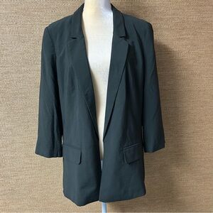 LOFT 3/4 Sleeve Open Blazer Women’s 14 Dark Olive Green NWT
